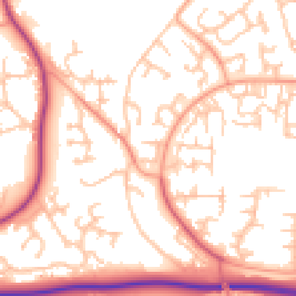 Daytime road noise heatmap for TF3 1DS