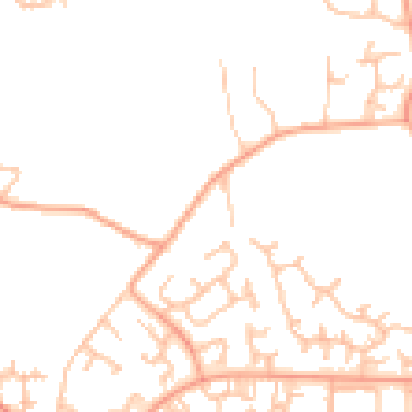 Daytime road noise heatmap for TF3 1DY