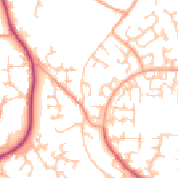 Daytime road noise heatmap for TF3 1ED