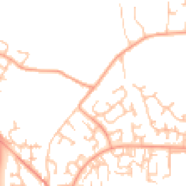 Daytime road noise heatmap for TF3 1EH