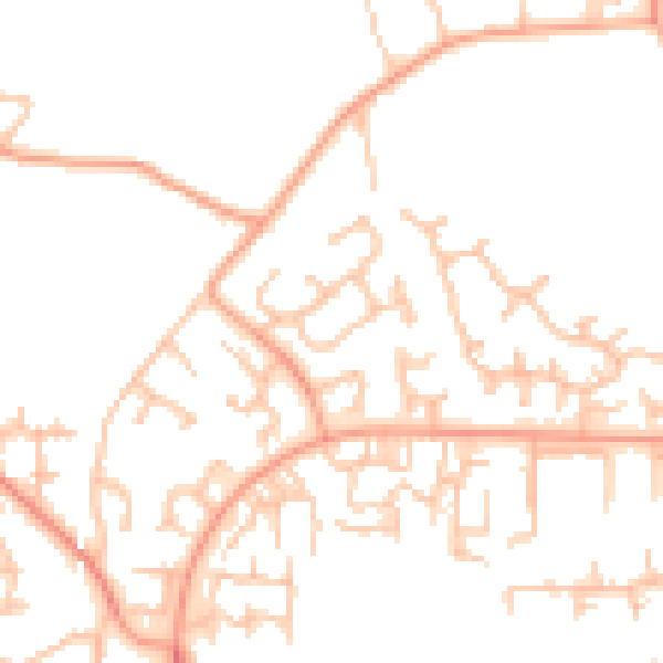 Daytime road noise heatmap for TF3 1EN