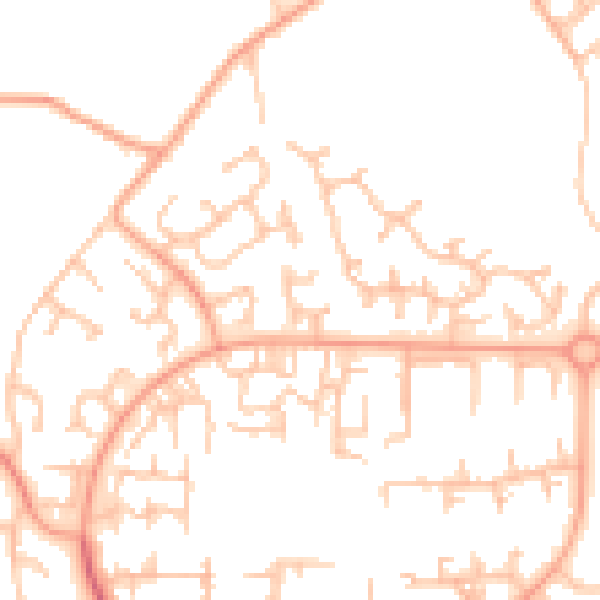 Daytime road noise heatmap for TF3 1EU