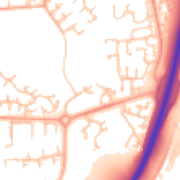 Daytime road noise heatmap for TF3 1EX