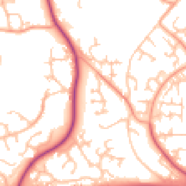 Daytime road noise heatmap for TF3 1EZ