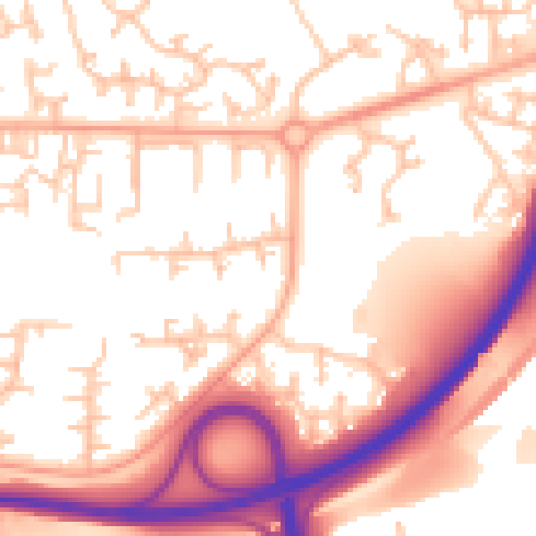 Daytime road noise heatmap for TF3 1LQ