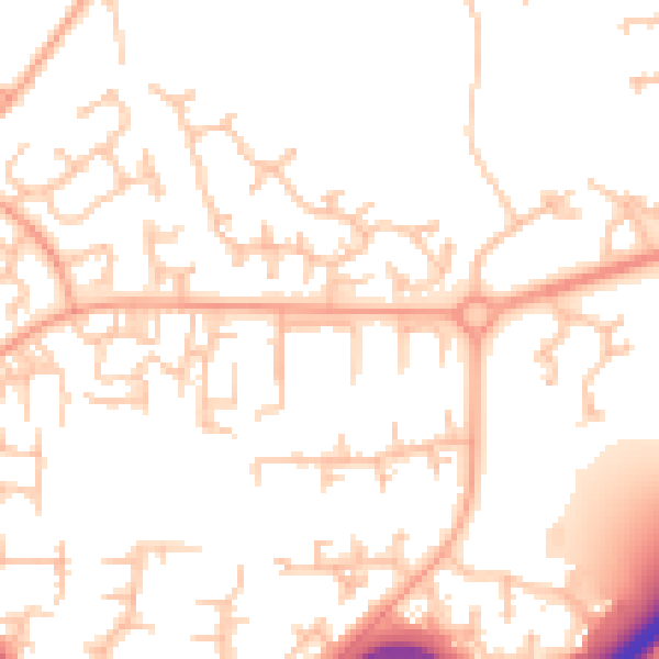 Daytime road noise heatmap for TF3 1LZ