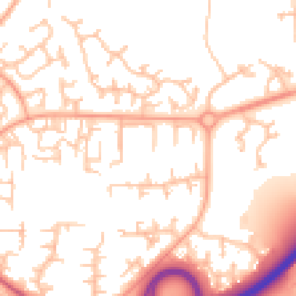 Daytime road noise heatmap for TF3 1NB