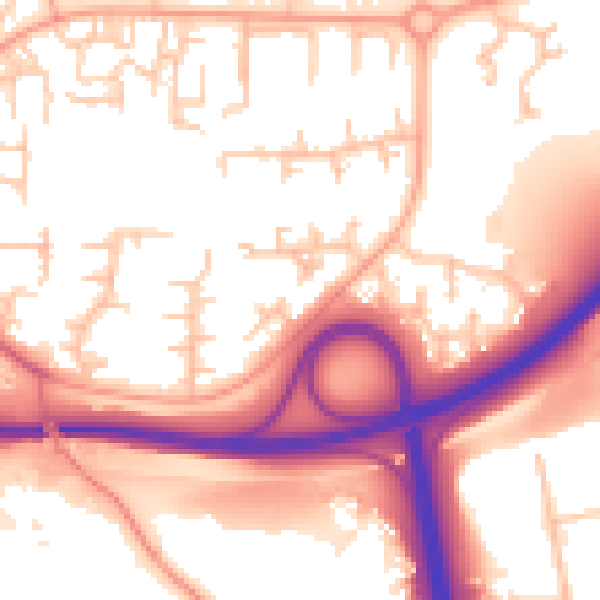 Daytime road noise heatmap for TF3 1PA