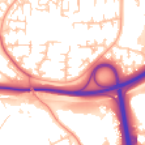 Daytime road noise heatmap for TF3 1PR