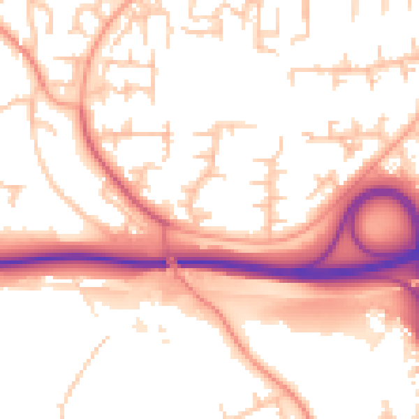 Daytime road noise heatmap for TF3 1SA