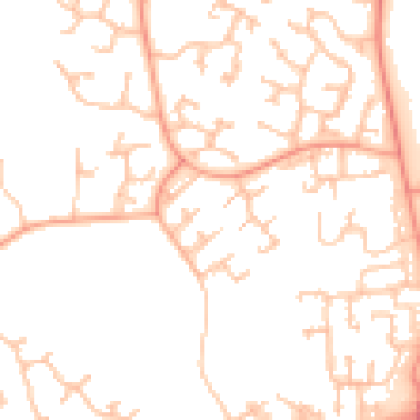 Daytime road noise heatmap for TF3 1UQ