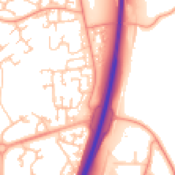 Daytime road noise heatmap for TF3 1XA