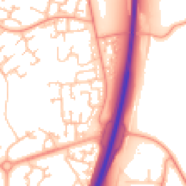 Daytime road noise heatmap for TF3 1XR