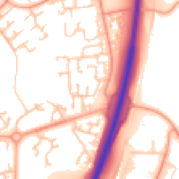 Daytime road noise heatmap for TF3 1XT