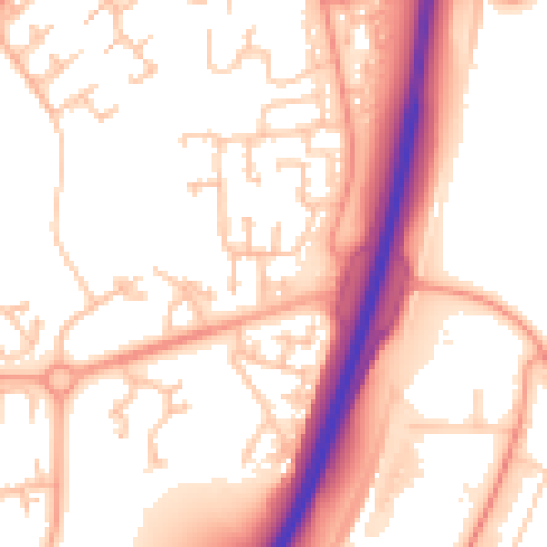 Daytime road noise heatmap for TF3 1XU