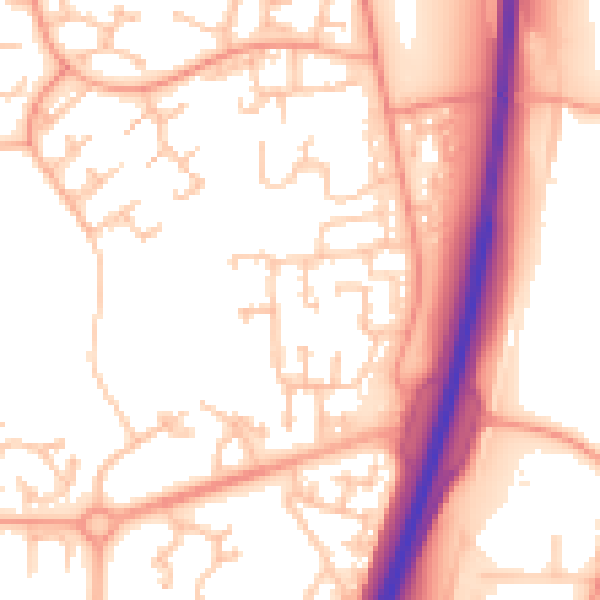 Daytime road noise heatmap for TF3 1YE