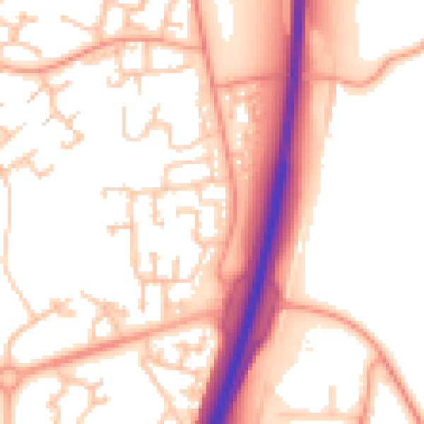 Daytime road noise heatmap for TF3 1YF
