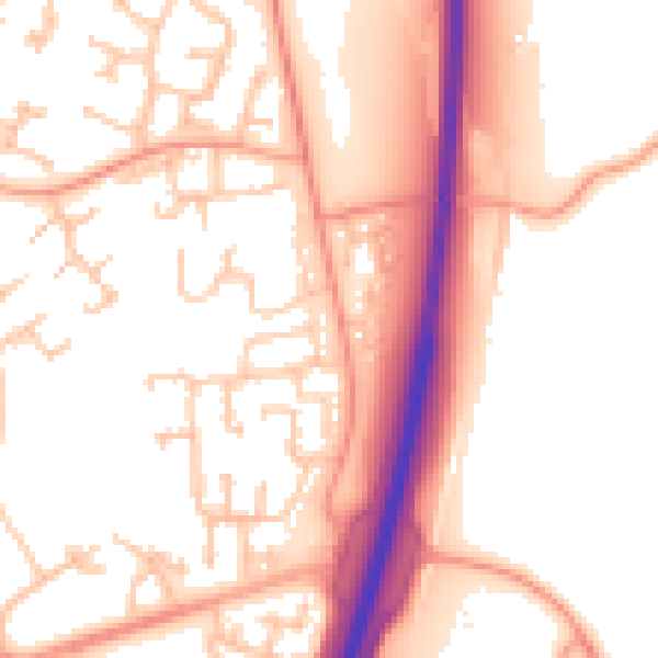 Daytime road noise heatmap for TF3 1YG