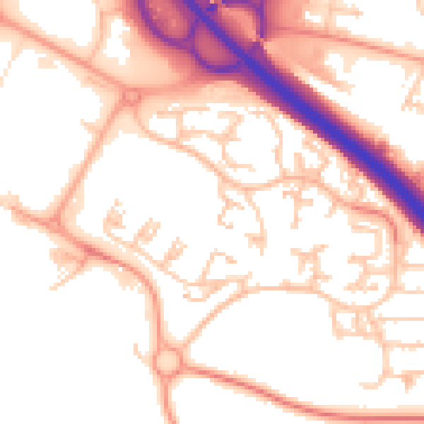 Daytime road noise heatmap for TF3 2BA