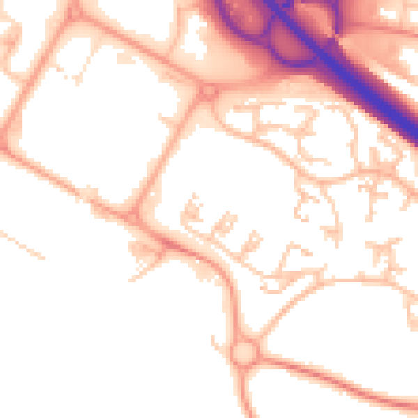 Daytime road noise heatmap for TF3 2BP