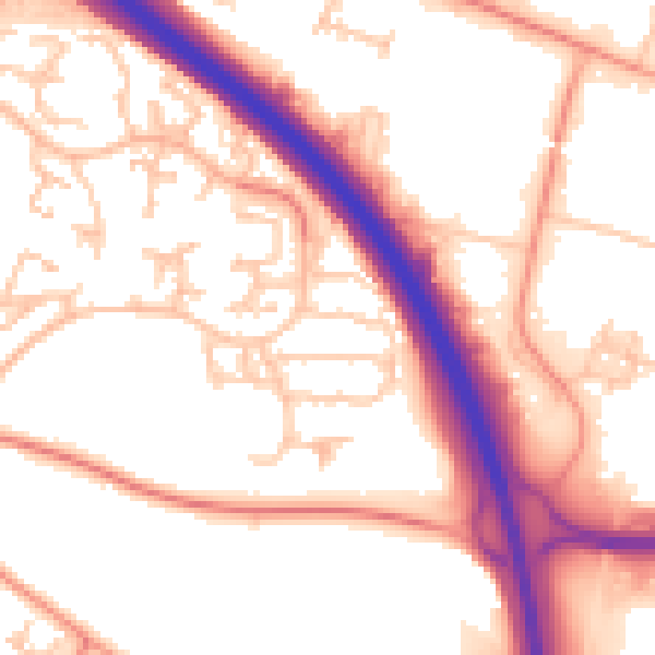 Daytime road noise heatmap for TF3 2DQ