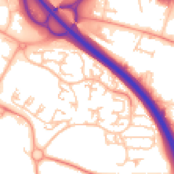 Daytime road noise heatmap for TF3 2DU