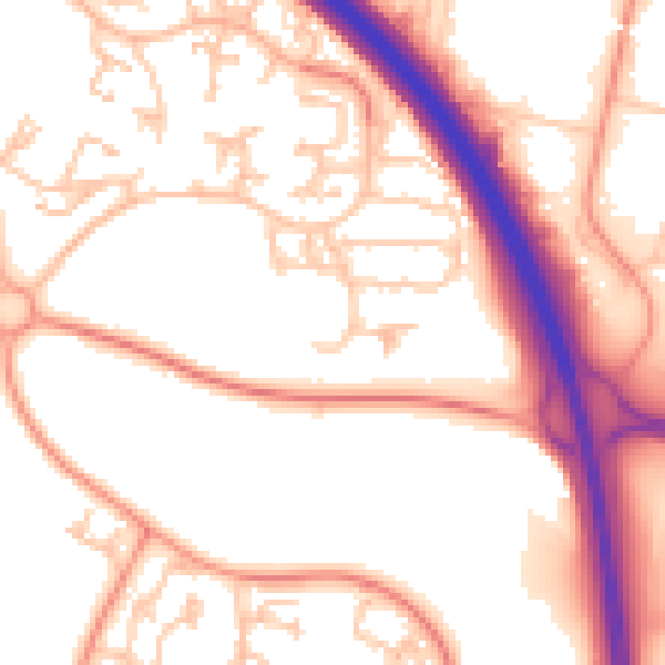 Daytime road noise heatmap for TF3 2DW