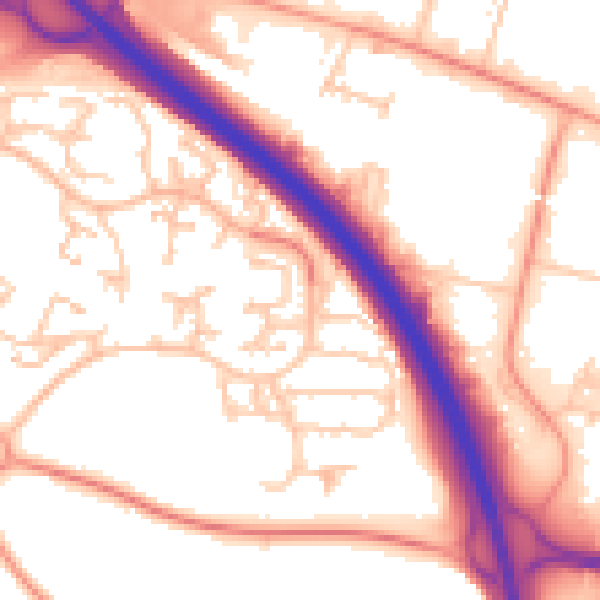 Daytime road noise heatmap for TF3 2EB