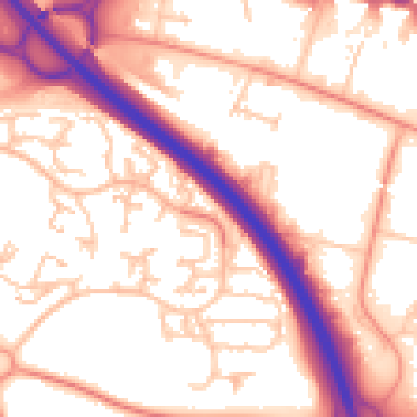 Daytime road noise heatmap for TF3 2EN