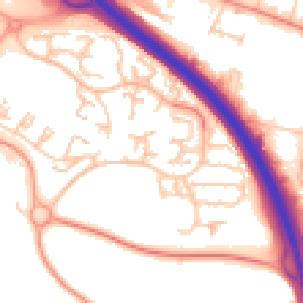 Daytime road noise heatmap for TF3 2EQ