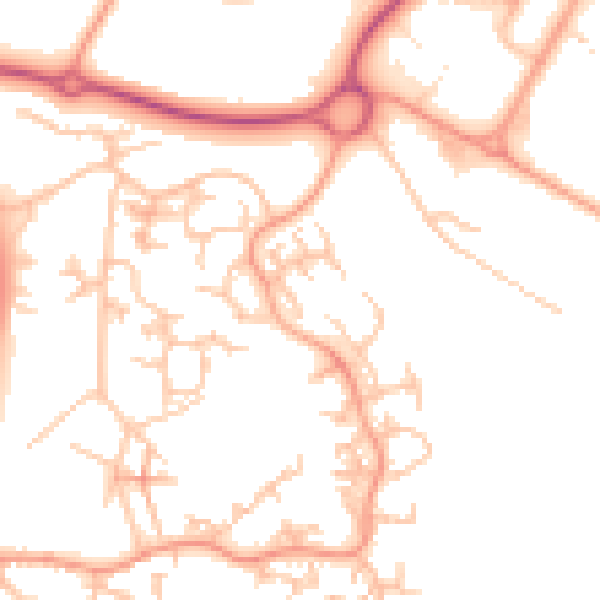 Daytime road noise heatmap for TF3 2JA