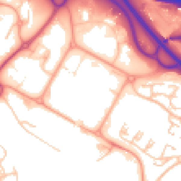 Daytime road noise heatmap for TF3 4AE