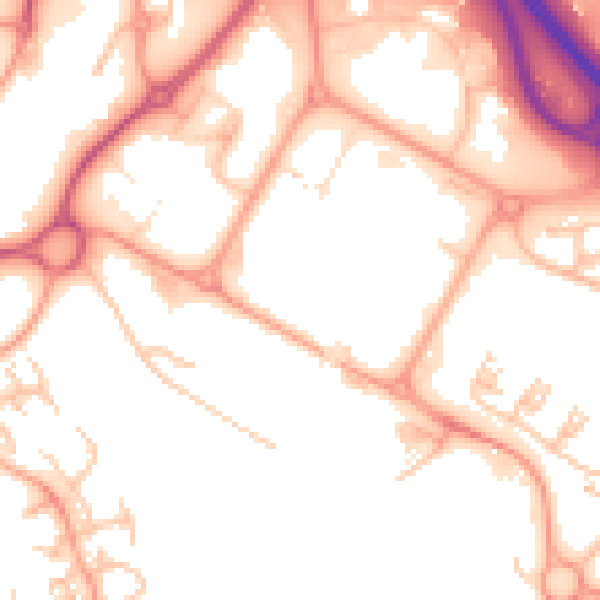 Daytime road noise heatmap for TF3 4BA