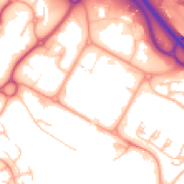 Daytime road noise heatmap for TF3 4BT