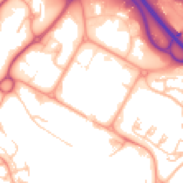 Daytime road noise heatmap for TF3 4DY