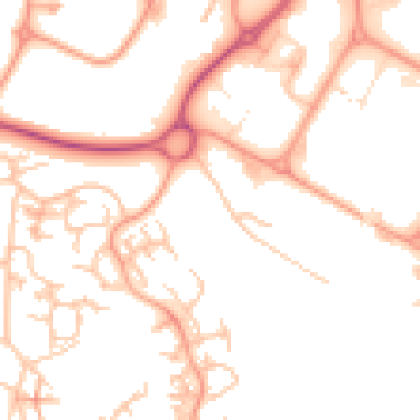 Daytime road noise heatmap for TF3 4NS