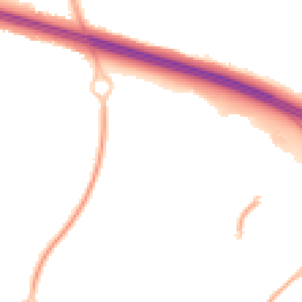 Night-time road noise heatmap for TF3 4TD
