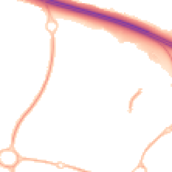 Night-time road noise heatmap for TF3 4TH