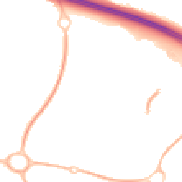 Night-time road noise heatmap for TF3 4TN