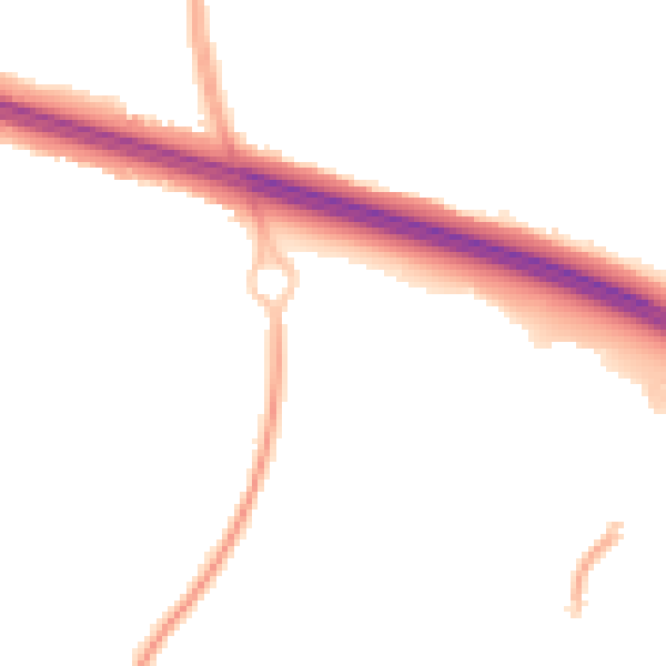 Night-time road noise heatmap for TF3 4TQ