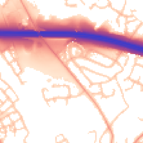 Daytime road noise heatmap for TF3 5AH