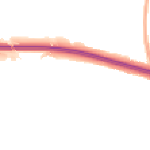 Night-time road noise heatmap for TF3 5AN