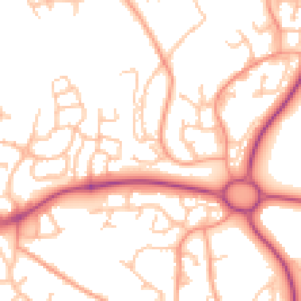 Daytime road noise heatmap for TF3 5AU