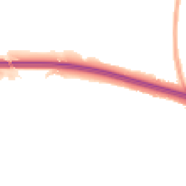 Night-time road noise heatmap for TF3 5AW