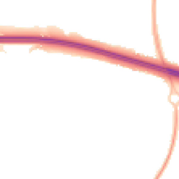 Night-time road noise heatmap for TF3 5AY