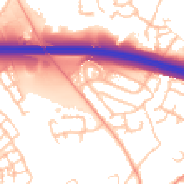 Daytime road noise heatmap for TF3 5BB