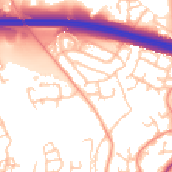 Daytime road noise heatmap for TF3 5BS