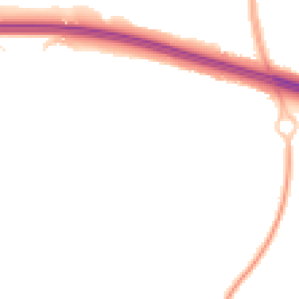 Night-time road noise heatmap for TF3 5BU