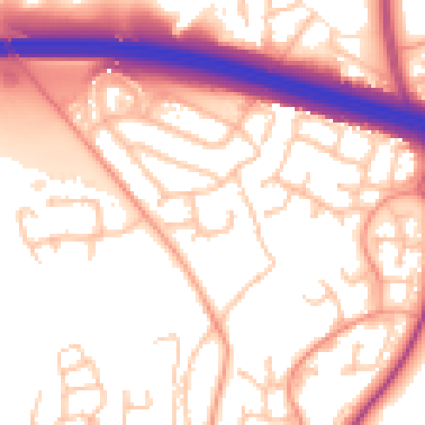 Daytime road noise heatmap for TF3 5BY