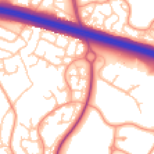 Daytime road noise heatmap for TF3 5DA